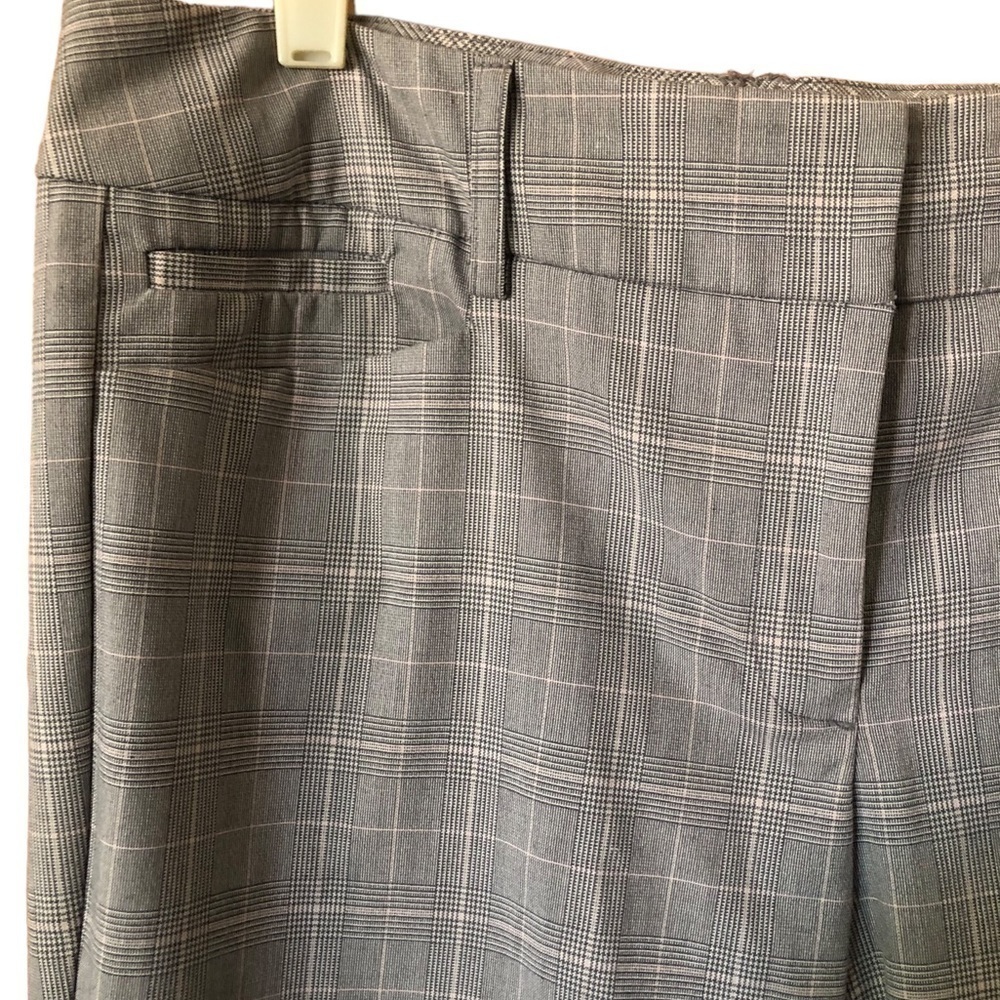 Gray plaid wide leg trousers professional Academia eclectic grandpa dress pants - Picture 5 of 12
